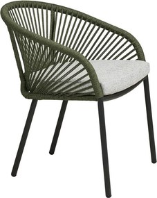 Zielone metalowe tapicerowane krzesło ogrodowe Novella – House Nordic