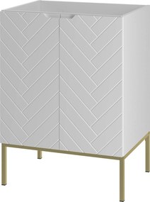 Szafka pod umywalkę wpuszczaną Aspen 09, biały mat/złoty, 60 cm