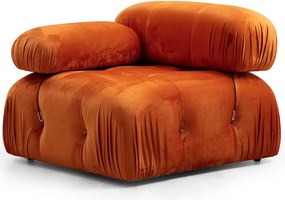 Elegancki fotel 1-osobowy, pomarańczowy, 95x95x75 cm | Stelaż z drewna bukowego i płyty wiórowej, 100% poliester, zdejmowane oparcie i podłokietniki | Idealny