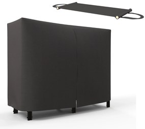 Outsunny Regał na Drewno na Opał, 0,33 m³, z Torbą i Ochronną Pokrywą, Metalowy, do 150 kg, 120 x 36 x 99 cm, Czarny