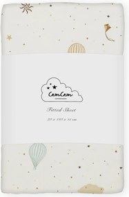 Prześcieradło dziecięce do łóżeczka z bawełny organicznej z gumką w kolorze kości słoniowej 70x140 cm Dreamland – Cam Cam Copenhagen