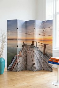 Wewnętrzny parawan z nadrukiem jeziora 228 x 170 cm D0-N88