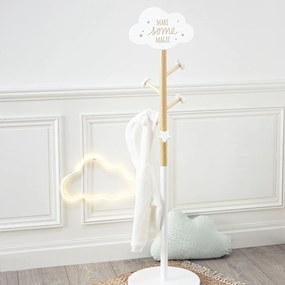 Wieszak na ubrania dla dziecka, MDF, 135,5 cm, z chmurką