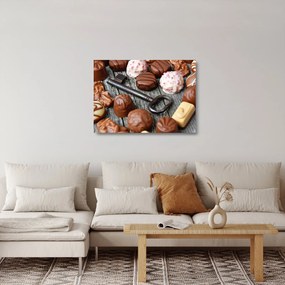 Obraz na szkle - czekolada i klucze (70x50 cm)