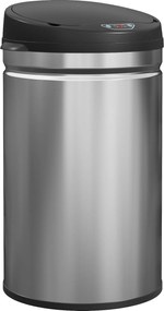 HOMCOM 30 L Kosz na śmieci z czujnikiem z funkcją Soft-Close, bezdotykowy kosz na odpady ze stali nierdzewnej do higienicznych kuchni