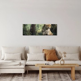 Obraz lisa (z zegarem) (90x30 cm)