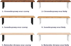 Naturalne drewno półka 100x50 białe uchwyty - Bafo
