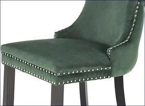 Zielone tapicerowane krzesło w stylu glamour - Knobby