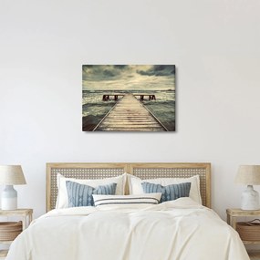 Obraz drewnianego molo na morzu (70x50 cm)