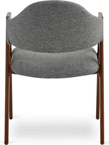 Krzesło Tapicerowane do Salonu RUIZ Szare/Orzech Nowoczesne