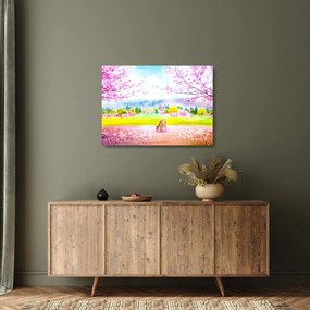 Obraz na szkle - Malowana sarna, akwarela (70x50 cm)