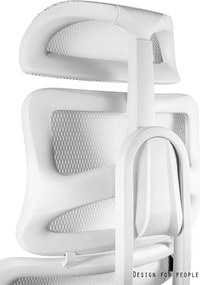 Ergonomiczny fotel do biura Ergotech biały, zgodny z normą BHP