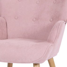 Fotel z podnóżkiem PINK2, różowy