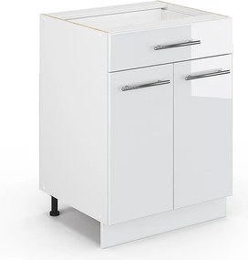 Szafka dolna do kuchni biały wysoki połysk 60x51.6x82 fame-line