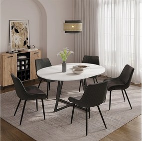 Stół jadalny biały/czarny 120x120x75.8 loyd