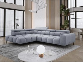 Narożnik PLAZA L Lewostronny z elektryczną regulacją siedziska w tkaninie CLOUD 82 WERSAL