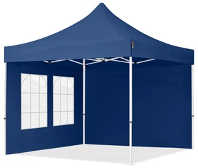 TOOLPORT 3x3 m Namiot Ekspresowy, ECONOMY Stal 30mm, ze ścianami bocznymi, okna kwadratowe, niebieski - (59036)