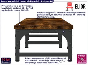Podstawka pod monitor z metalowym stelażem wędzony dąb C3-S16