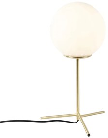 Lampa stołowa art deco mosiądz mleczne szkło 45,5 cm - Pallon ArtDeco Oswietlenie wewnetrzne