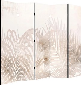 Parawan pokojowy 5-częściowy 225x172 Dwustronny dekoracyjny boho minimalistyczny Beżowy Beżowe Liście Palmowe