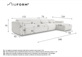 Kremowy narożnik (prawostronny) Flex Felix – Miuform
