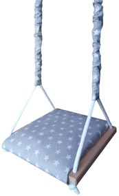 Szara drewniana huśtawka dziecięca 3w1 N0-K37