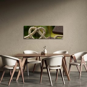 Obraz serca z liny (z zegarem) (90x30 cm)