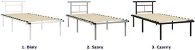 Metalowe łóżko pojedyncze w kolorze białym 90x200 cm - Nikel
