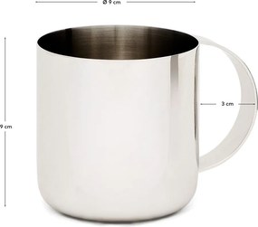 Kubek ze stali nierdzewnej w kolorze srebra Nirela – Kave Home