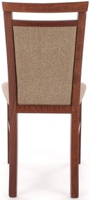 Klasyczne krzesło tapicerowane ciemny orzech + jasny brąz - Kensa 5X