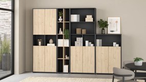 Niski regał biurowy otwarty Sign szary mat