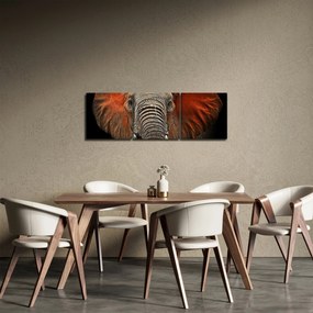 Obraz - Słonie z Tsavo (z zegarem) (90x30 cm)