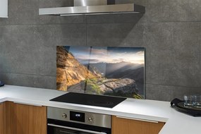 Panel szklany do Kuchni Wschód Słońca nad Granią