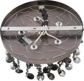 Klasyczna lampa sufitowa czarna z dymionym szkłem - Medusa