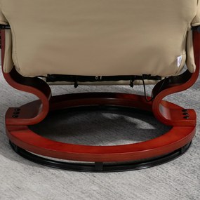 HOMCOM Fotel Relaksacyjny, Regulowany, z Funkcją Leżenia, do 120 kg, Ekoskóra, 78 x 87 x 100 cm, Kremowy