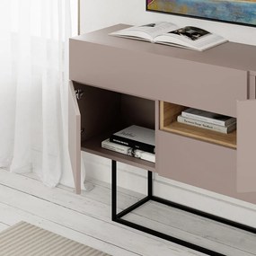 Szarobeżowa niska komoda 145x82 cm Titan – Marckeric