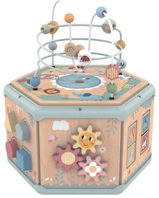 Tooky toy interaktywny drewniany sześciokąt montessori otwierane pudełko