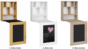 Białe składane biurko z tablicą dla 6 latka, przedszkolaka C5-S97