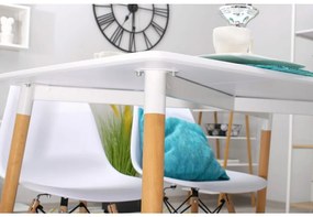 Zestaw jadalniany 1 + 4, biały stół ADRIA 120x80 cm + ciemnoszare aksamitne krzesło BORA