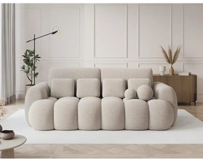 Beżowa rozkładana sofa z materiału bouclé 256 cm Cotonn – ELTAP