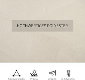 Outsunny Ściany Boczne Do Pawilonu Ogrodowego 3x3m Poliester Błyskawiczny Zamek Beżowe Wytrzymałe Słupki Szyny Przesuń Set 4 Ścian Bocznych Aosom PL