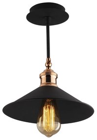 Czarna lampa sufitowa z metalowym kloszem ø 24 cm Berceste – Opviq lights