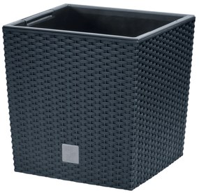 Donica ogrodowa z wkładem Rato Low 32 x 32 x 32,5 cm antracyt PROSPERPLAST