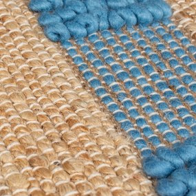 Niebiesko-naturalny chodnik z mieszanki juty tkany ręcznie 60x230 cm Medina Jute – Flair Rugs