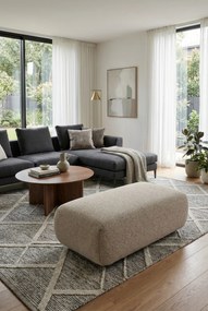 Prostokątna pufa na nóżkach zimny beż E7-L70