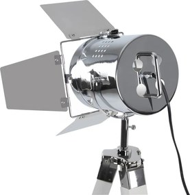 JAGO Lampa podłogowa ze statywem drewnianym, biały mat