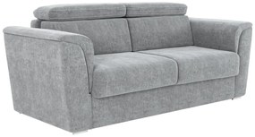 Kanapa 3-osobowa rozkładana typu express z szarą tapicerką - Miejsce do spania 140 cm - Materac 22 cm - RIZORA