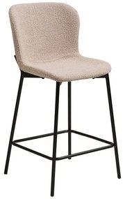 Beżowy tapicerowany hoker (wysokość siedziska 65 cm) Maceda – House Nordic
