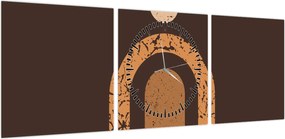 Obraz - Pomarańczowe łuki N⁰3 (z zegarem) (90x30 cm)