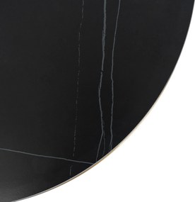 Stolik kawowy ceramiczny Korin 70 cm, czarny marmur/złoty